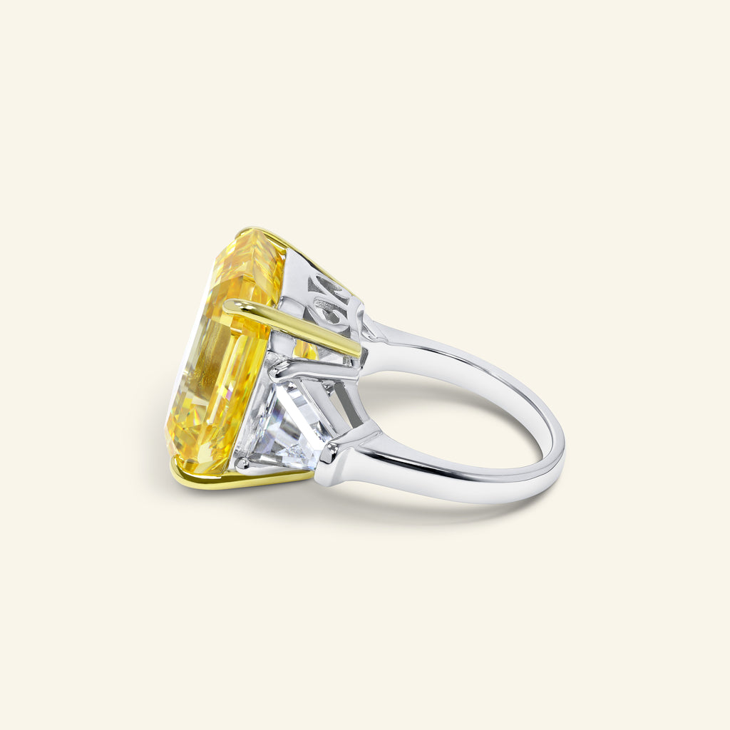 Veronica Emerald Three-Stone Ring in Sterling Silver by Arvion Jewelry of Beverly Hills.