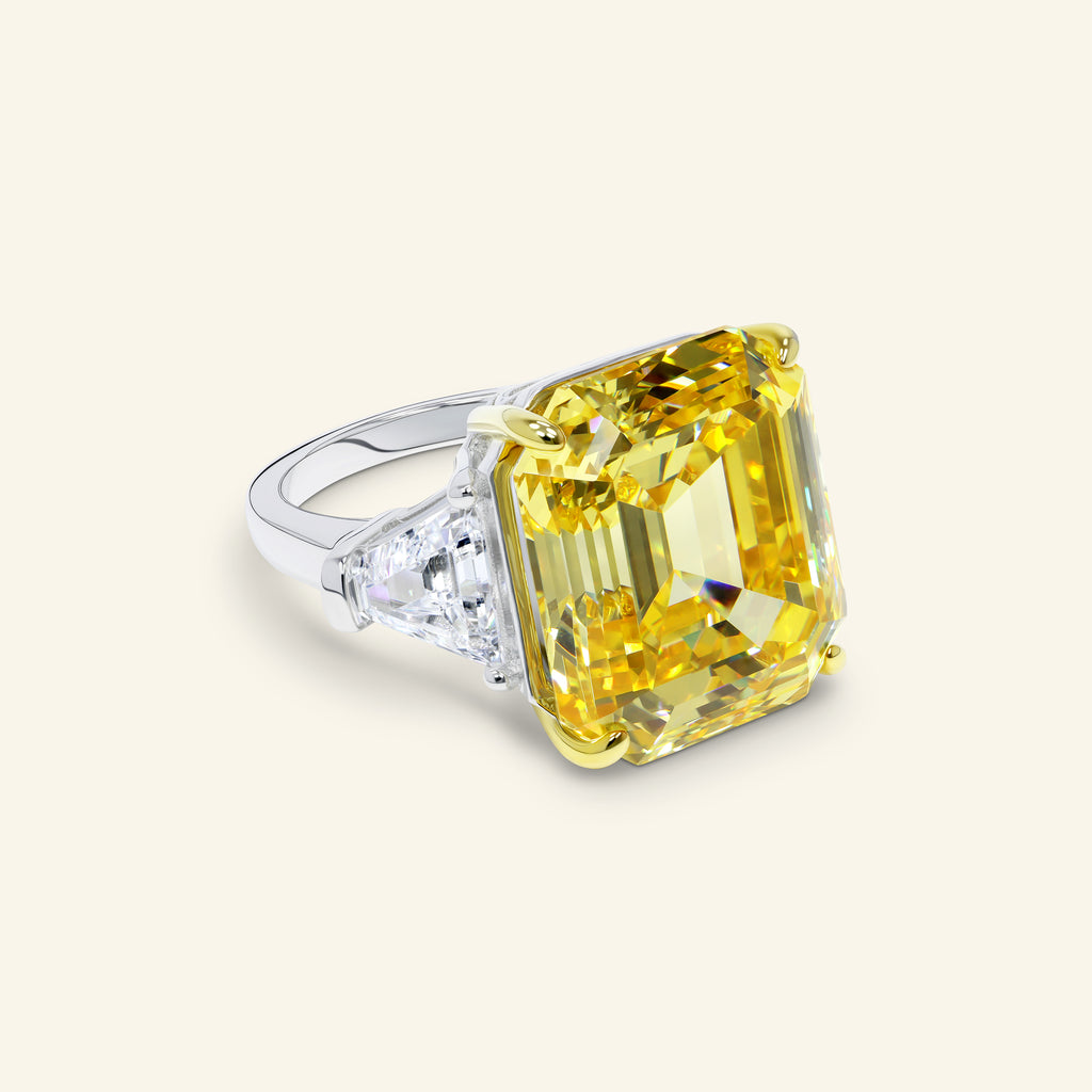 Veronica Emerald Three-Stone Ring in Sterling Silver by Arvion Jewelry of Beverly Hills.