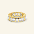 Valerius emerald cut bezel eternity ring in sterling silver by Arvion Jewelry