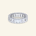 London emerald cut eternity ring in sterling silver by Arvion Jewelry