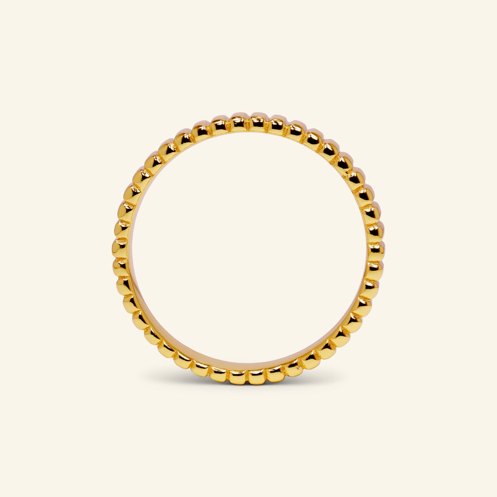 Lennon fluted textured band in sterling silver with gold finish by Arvion Jewelry