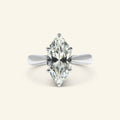 Maddison marquise ring with hidden round basket stones in polished sterling silver by Arvion Jewelry