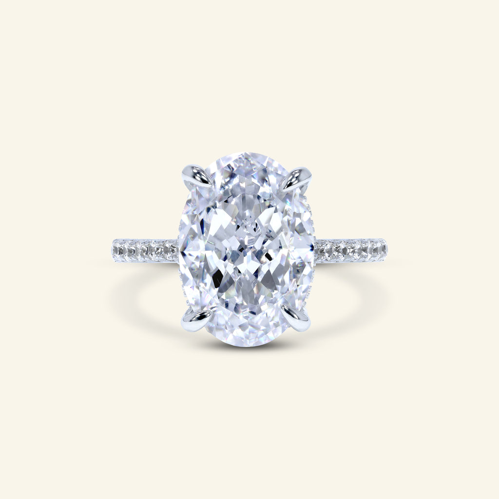 Audrey Oval Hidden Halo Ring by Arvion Jewelry.