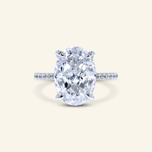 Audrey Oval Hidden Halo Ring by Arvion Jewelry.