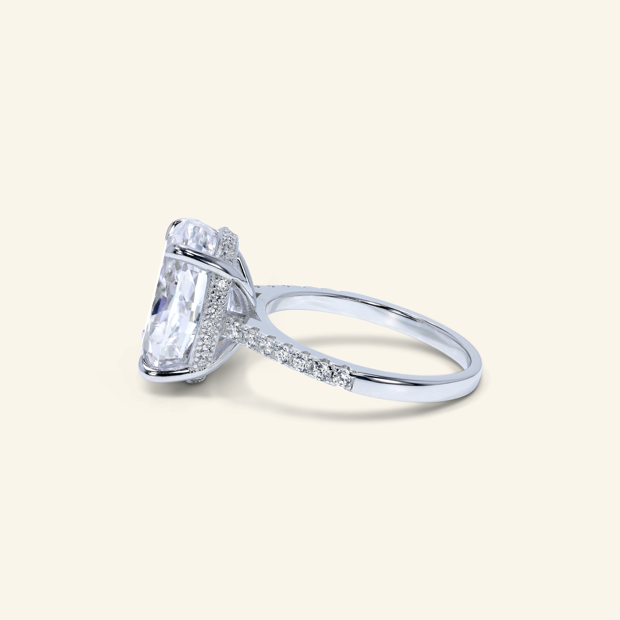 Audrey Oval Hidden Halo Ring by Arvion Jewelry.
