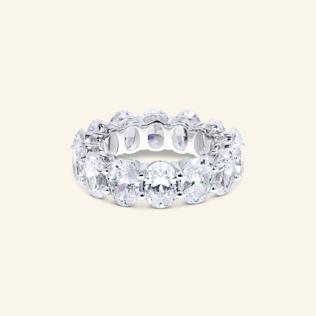 Sierra oval shared-prong eternity ring by Arvion Jewelry