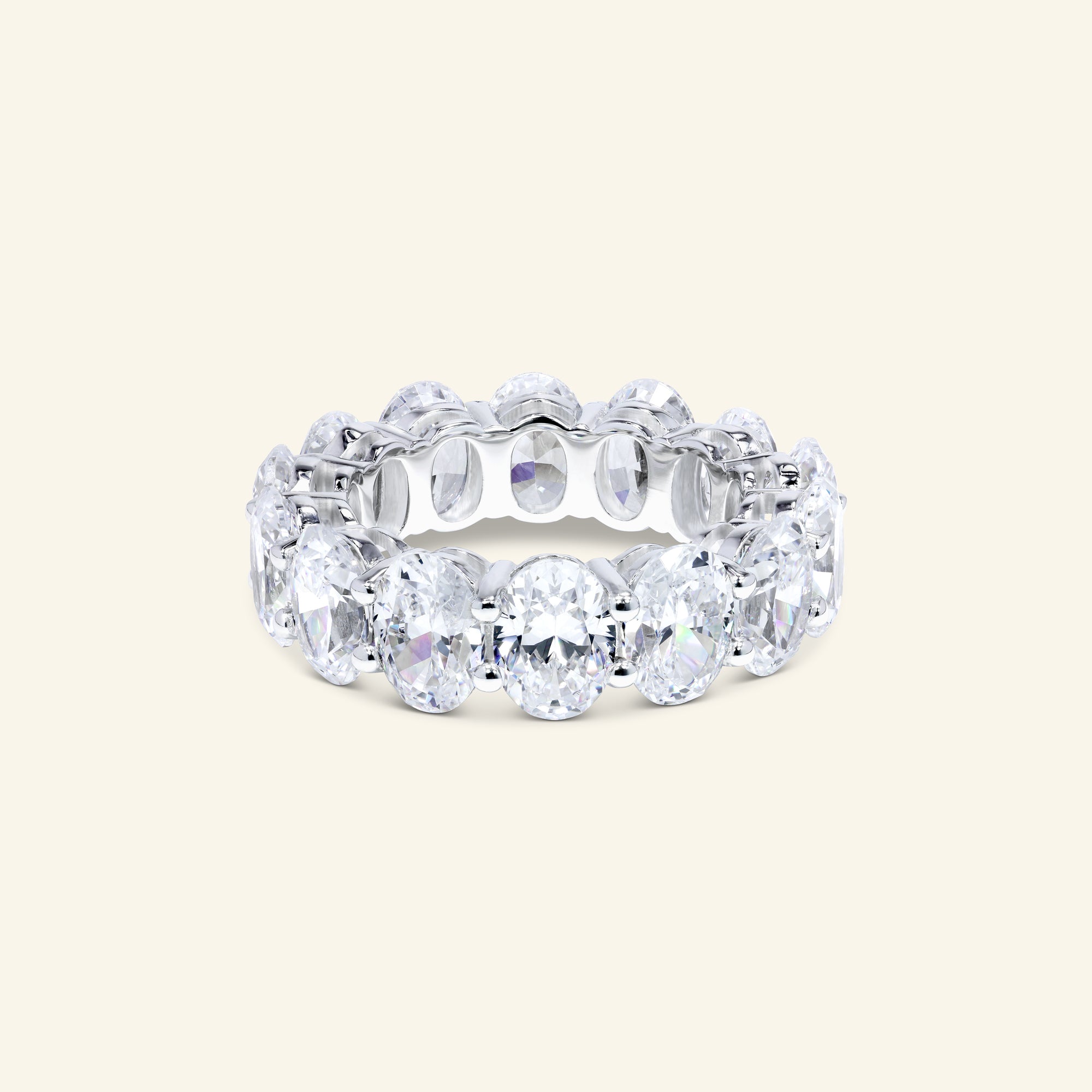 Sierra oval shared-prong eternity ring by Arvion Jewelry