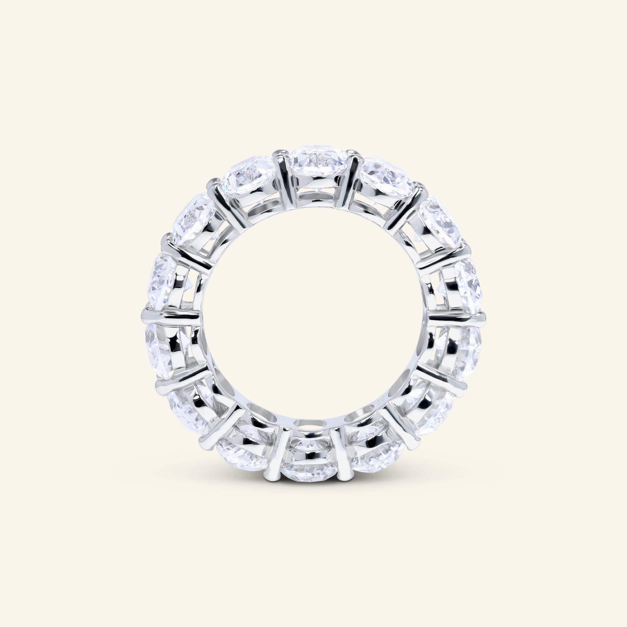 Sierra oval shared-prong eternity ring by Arvion Jewelry