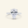Aera Pear cut solitaire ring with twisted rope band design by Arvion Jewelry