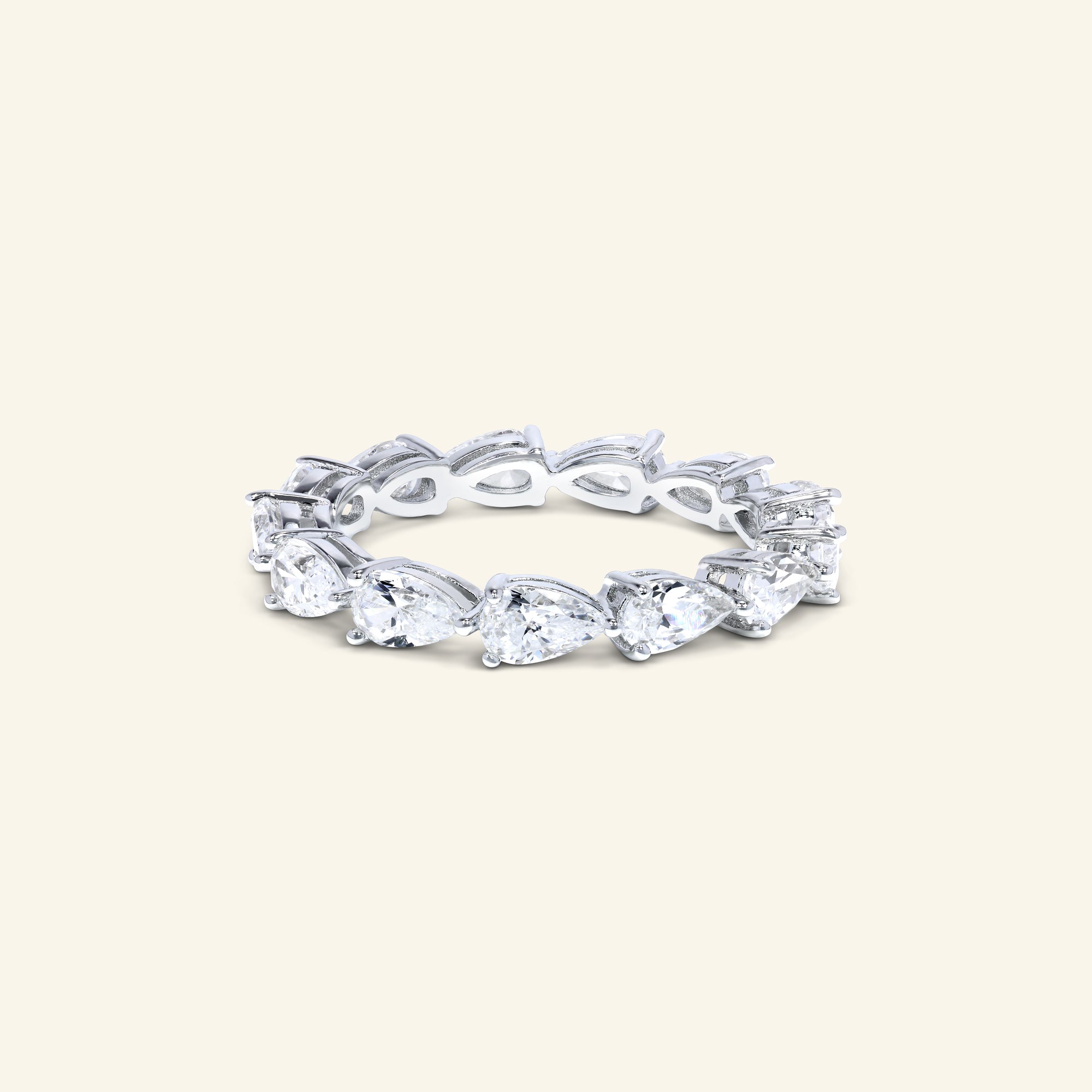 Sophie Pear cut eternity band with east west pear stones by Arvion Jewelry