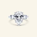 Sora three-stone pear ring with pear side stones by Arvion Jewelry