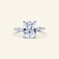 Nicole Radiant Hidden Halo Ring with shared prong band by Arvion Jewelry