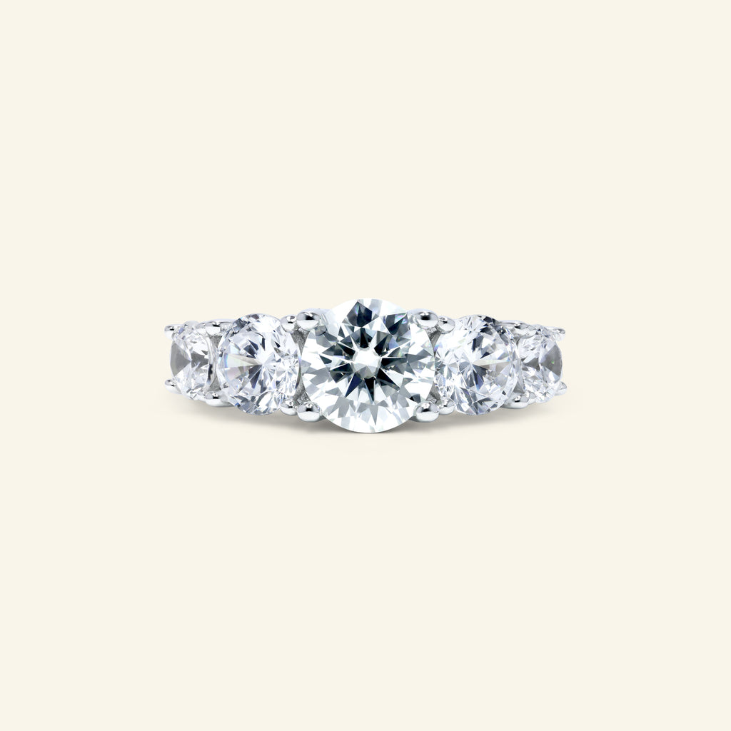 Gisselle round five stone ring with graduated round stones by Arvion Jewelry