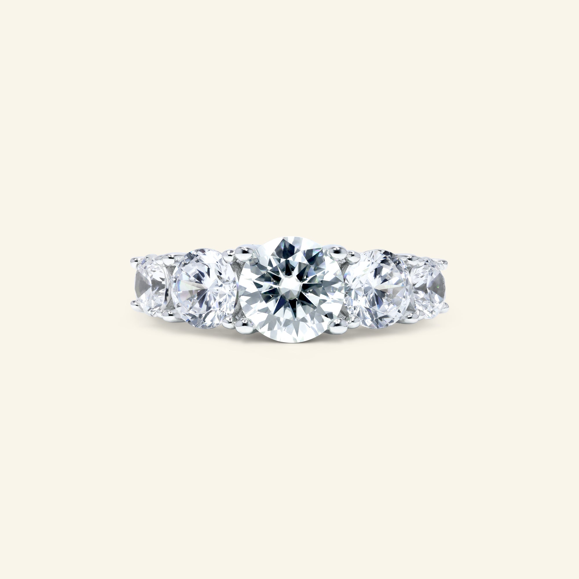 Gisselle round five stone ring with graduated round stones by Arvion Jewelry