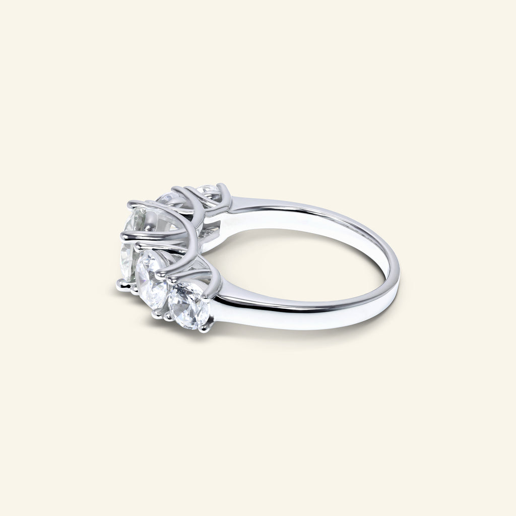 Gisselle round five stone ring with graduated round stones by Arvion Jewelry