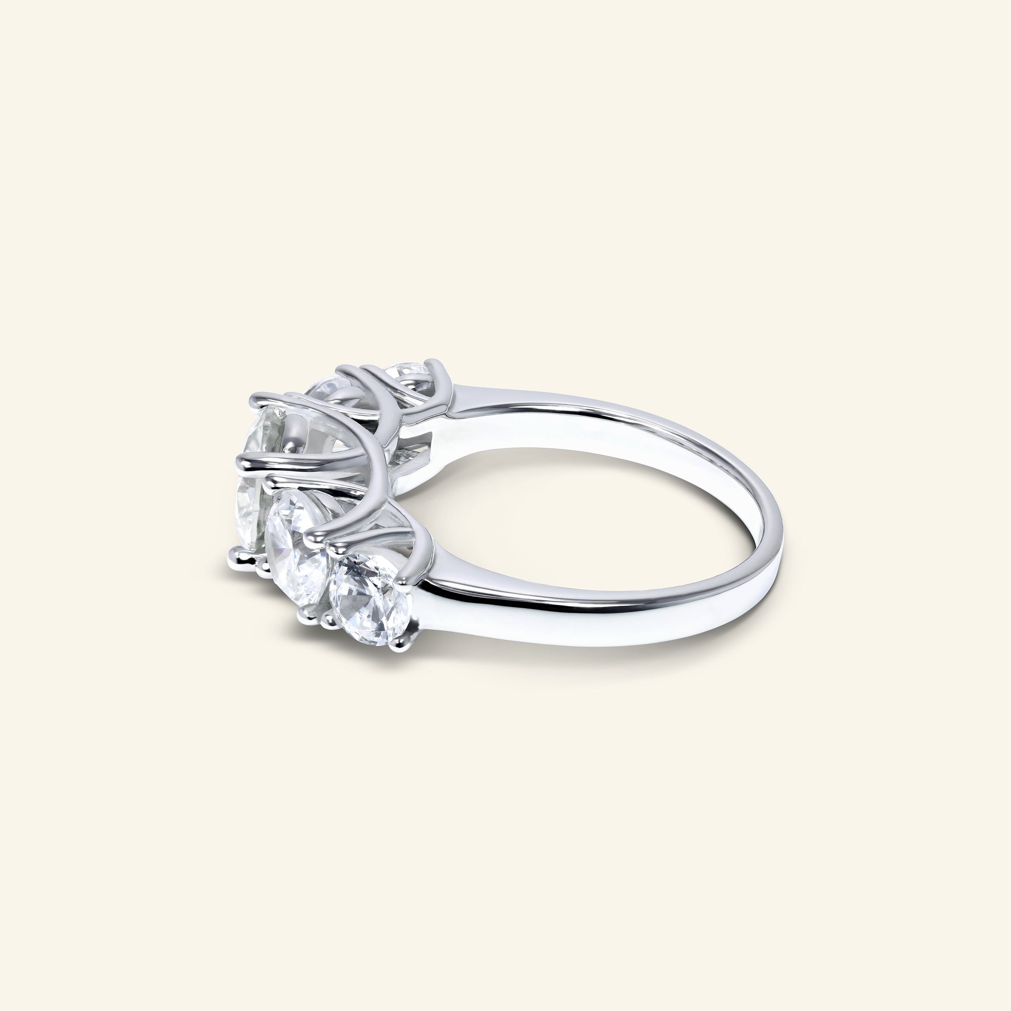 Gisselle round five stone ring with graduated round stones by Arvion Jewelry
