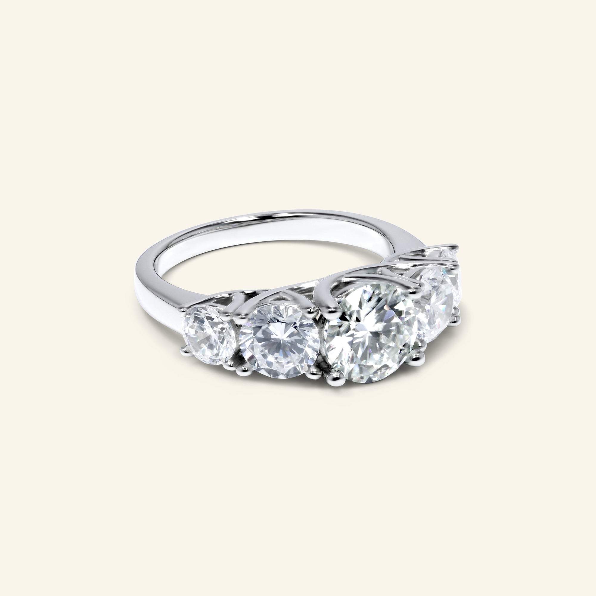 Gisselle round five stone ring with graduated round stones by Arvion Jewelry