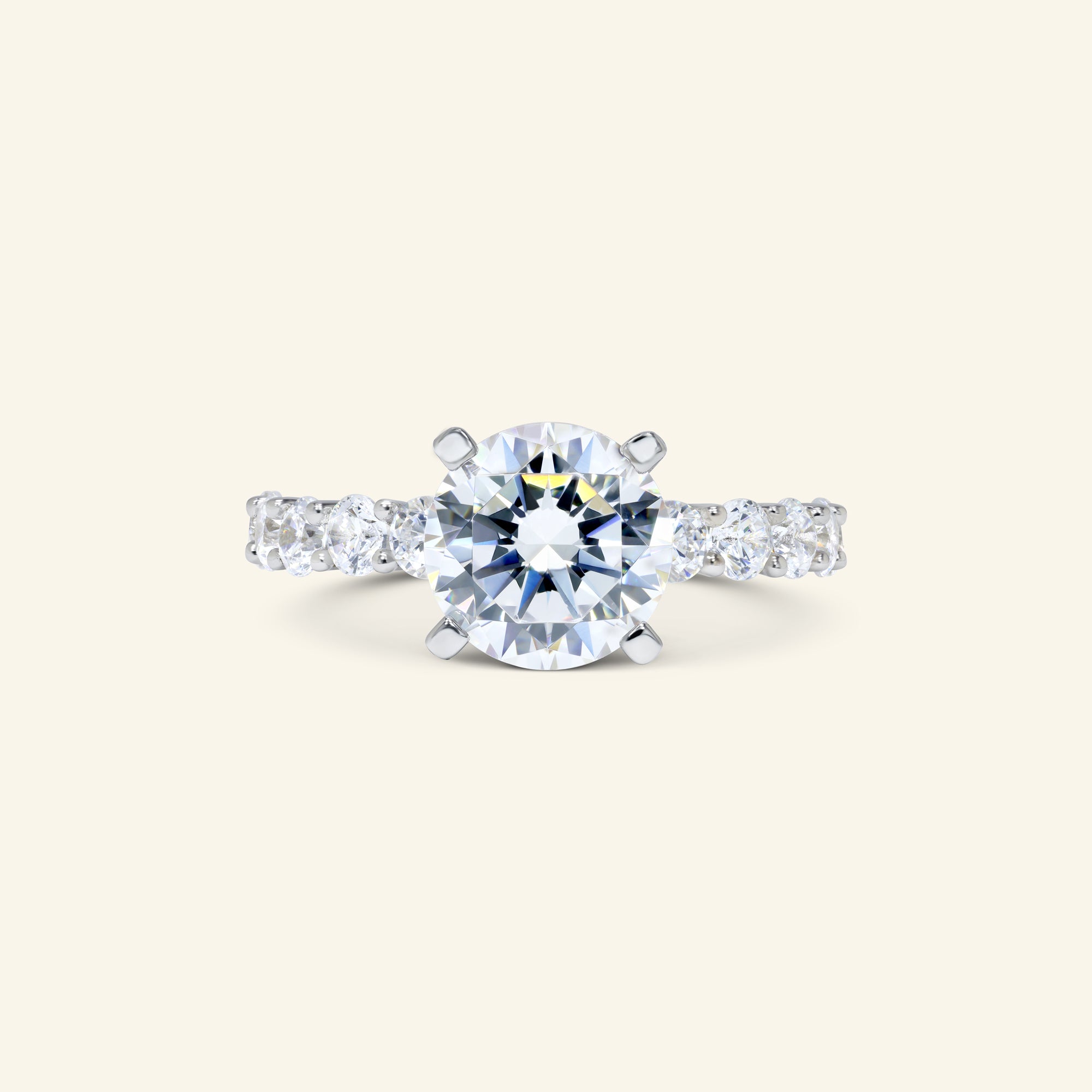 Charlotte Round Hidden Halo Ring by Arvion Jewelry
