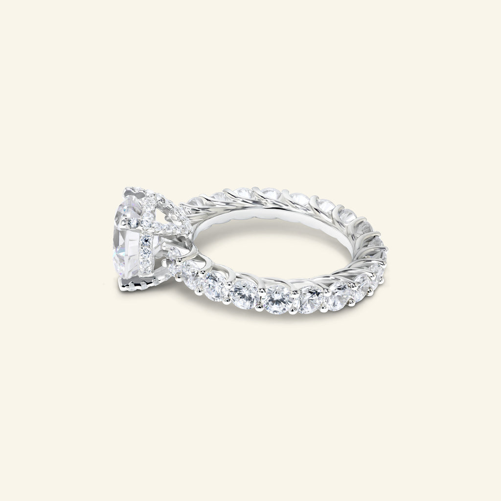 Charlotte Round Hidden Halo Ring by Arvion Jewelry