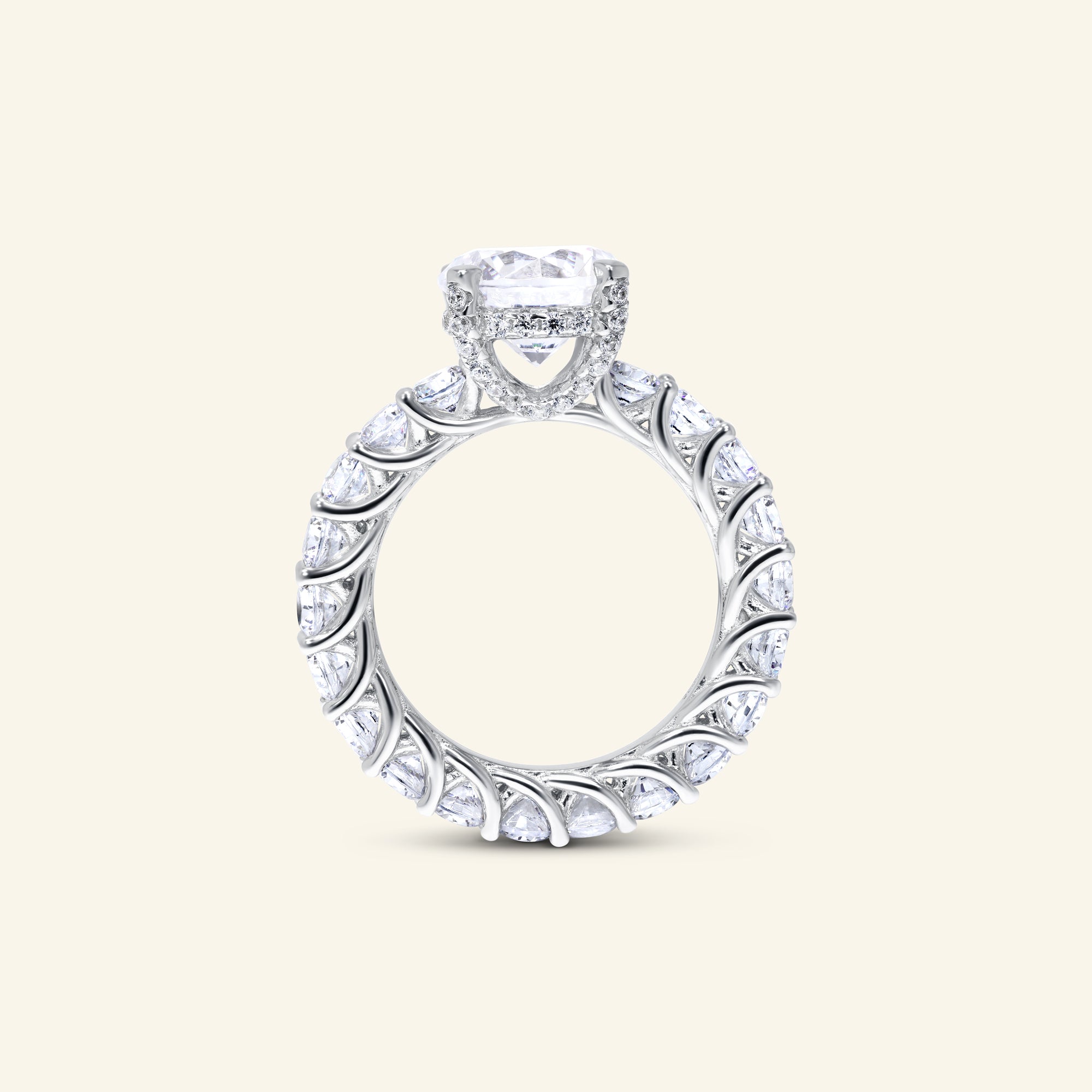 Charlotte Round Hidden Halo Ring by Arvion Jewelry