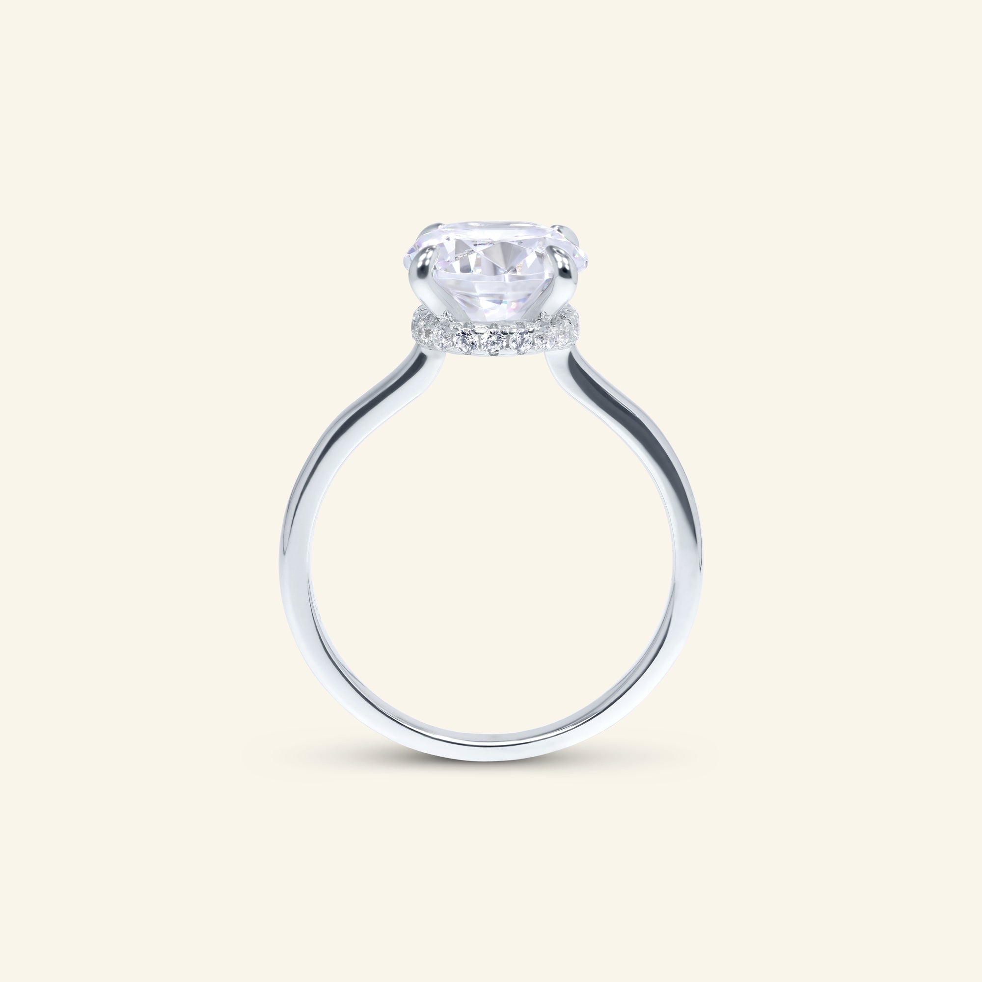 Rebecca Round Hidden Halo Ring by Arvion Jewelry