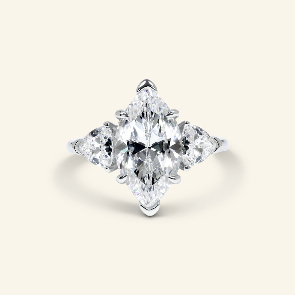 Maristelle marquise three stone ring by Arvion Jewelry